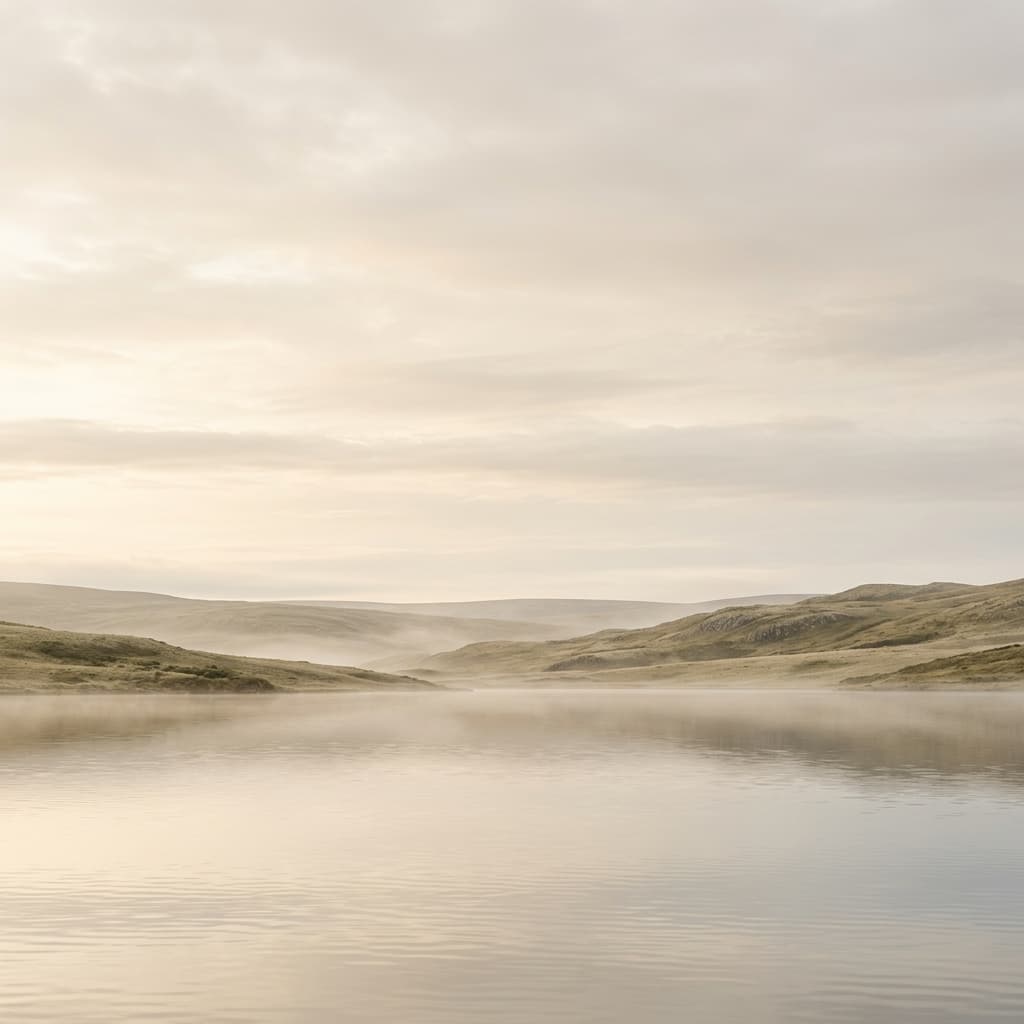 Beruhigende Wasser und Landschaft